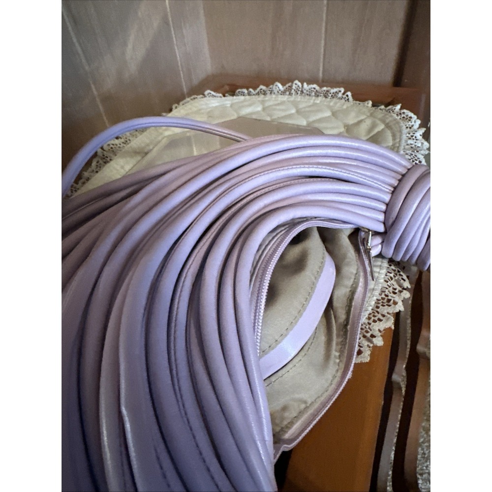 Lavender Knotted Handle Crescent Top Handle Shoulder Bag for Women Matte Finish - Picture 4 of 8